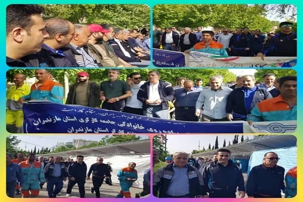پیاده‌روی مدیران تأمین اجتماعی مازندران در هفته کارگر